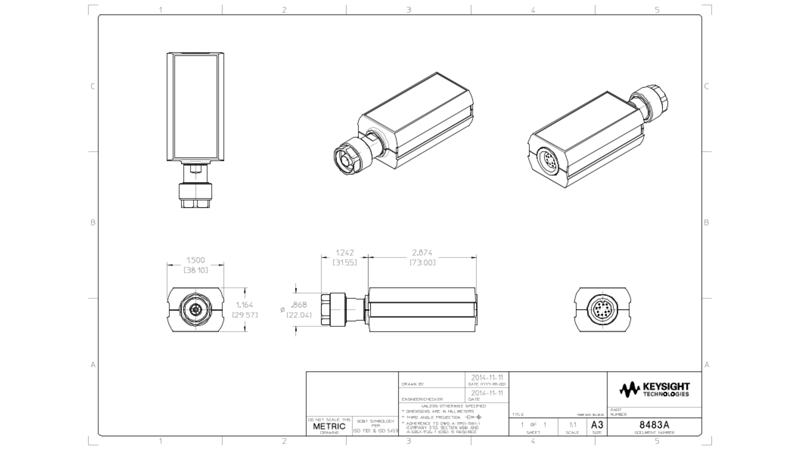 8483A Power Sensor 2D Drawing, PDF Format